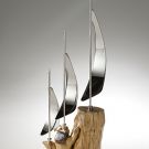 16.Repetition-stainless steel/apple wood 67x25x14cm